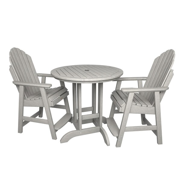 Highwood Usa Hamilton 3pc Round Counter Height Outdoor Patio Furniture Dining Set AD-CNA36-HGR - main